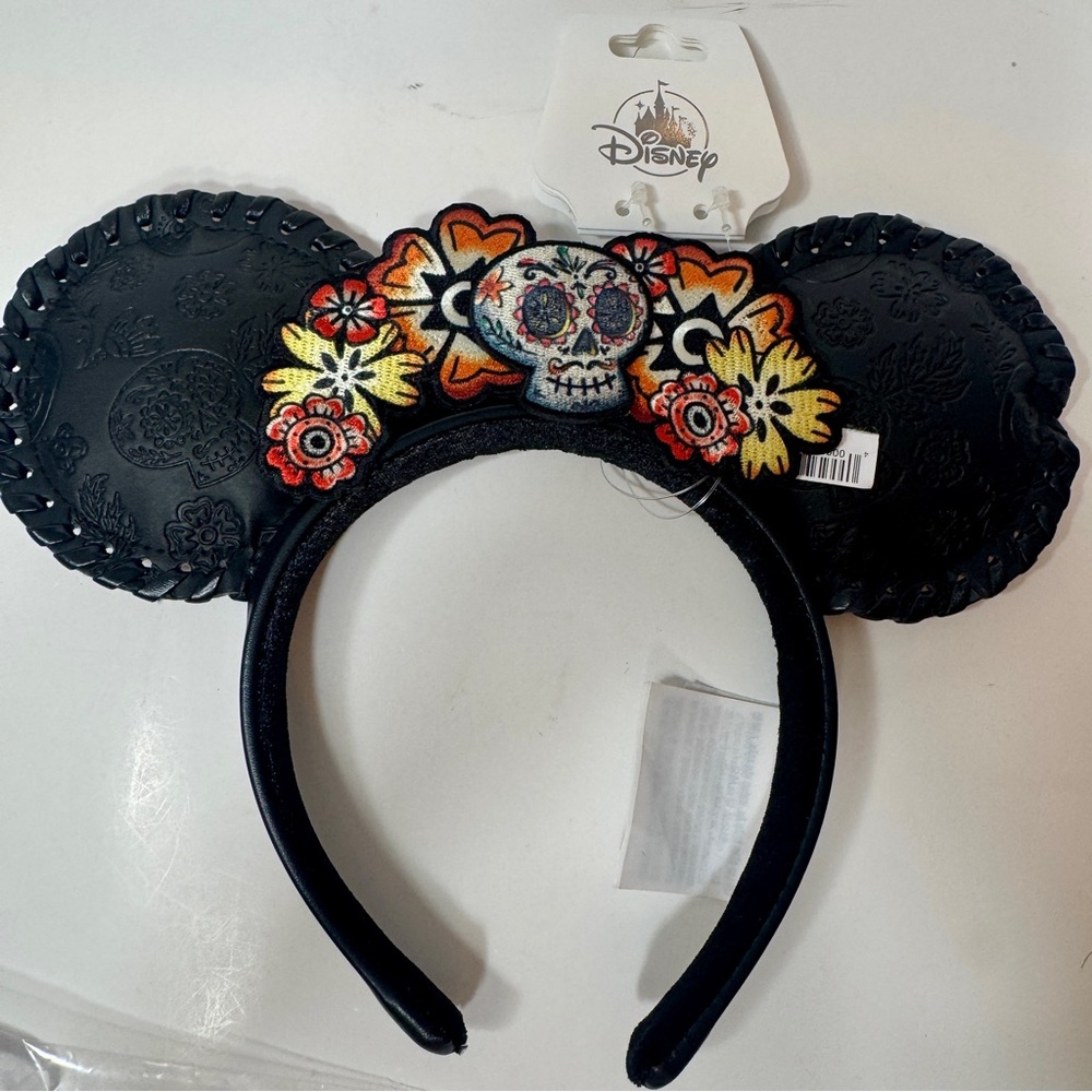 NWT. Disney Parks Coco Sugar Skull Faux Leather Ears headband.